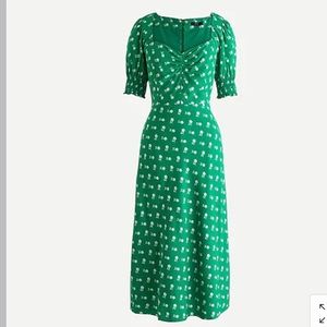 Green floral dress, J Crew